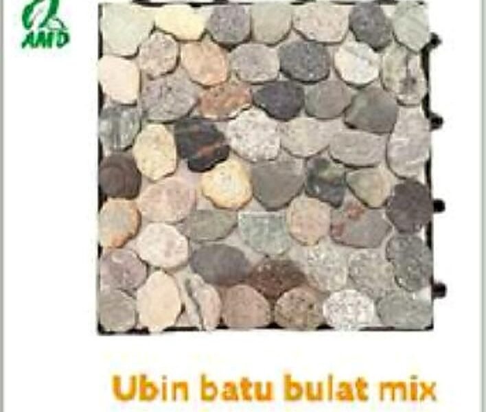 Ubin Batu Bulat Mix — Aksesoris & Decking